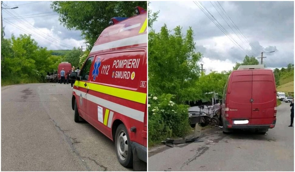 10 persoane din Cluj, implicate într-un accident dintre un microbuz și o autoutilitară