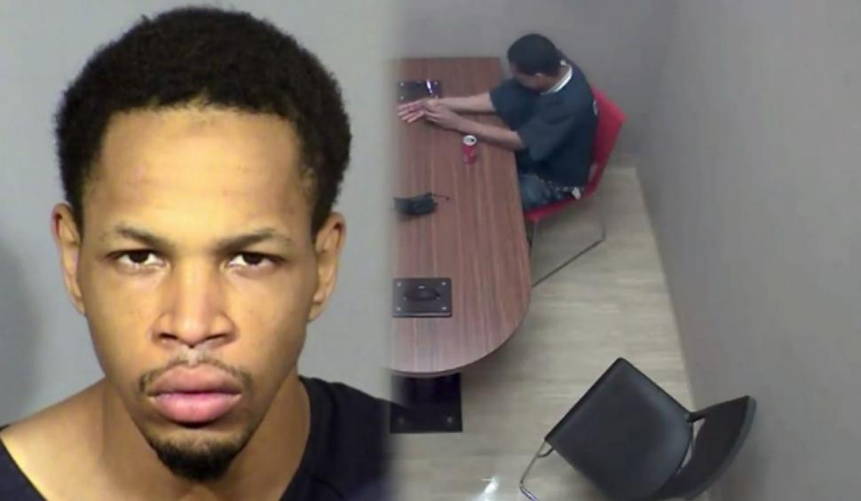 Suspect de uciderea unui copil, un bărbat apucă arma unui polițist în camera de interogatoriu, în Nevada. Imagini cu impact emoțional 712027