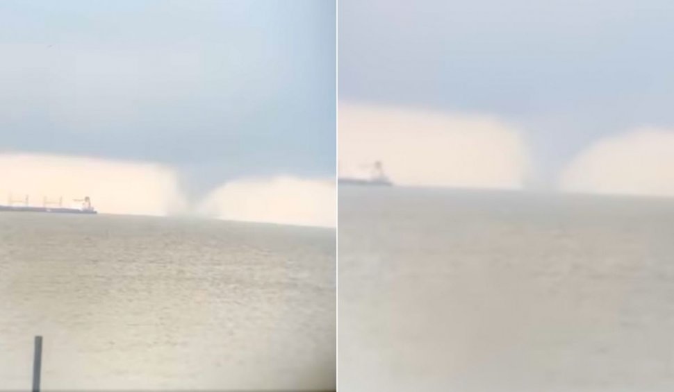 O tornadă uriașă a fost surprinsă la Marea Neagră, în Ucraina
