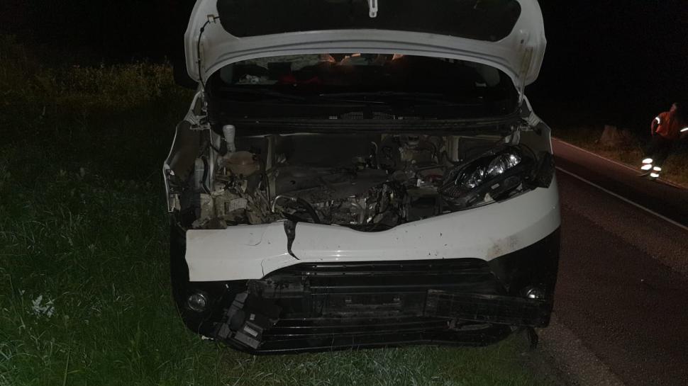 Mașină făcută praf, după ce șoferul a lovit un urs care i-a ieșit în cale, în Băile Țușnad 713689