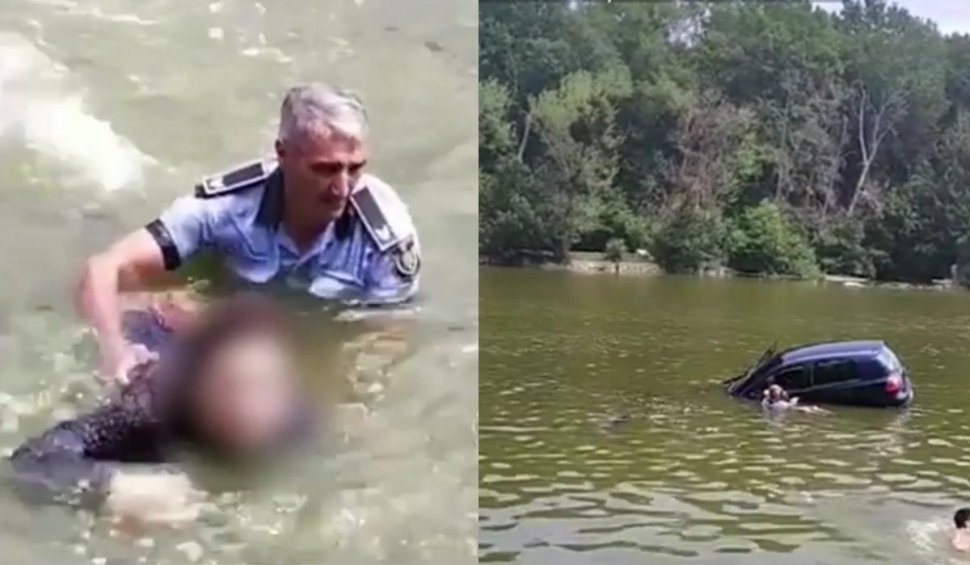 Polițistul care a salvat șoferița din lac a fost premiat cu 1.000 de euro