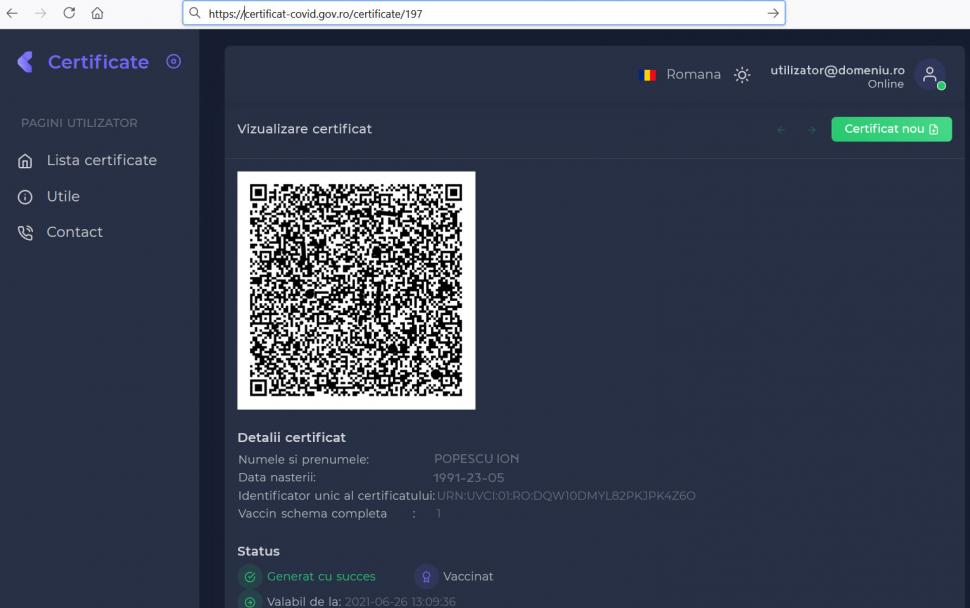 STS: Paşii necesari pentru a obţine certificatul digital UE privind COVID 714129