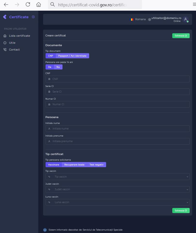 STS: Paşii necesari pentru a obţine certificatul digital UE privind COVID 714130