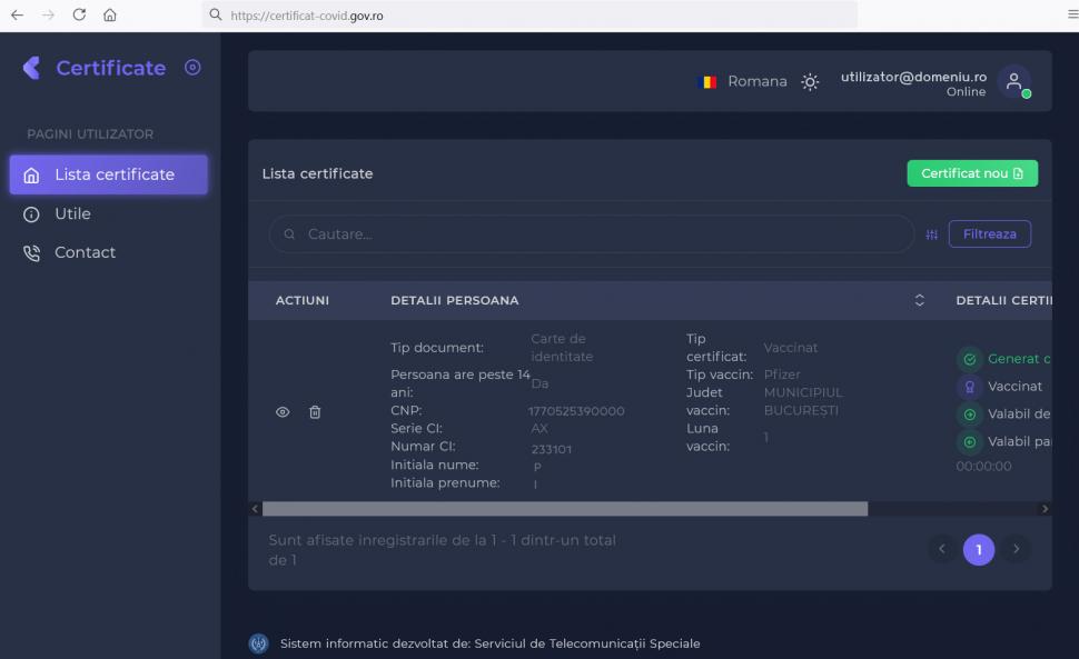 STS: Paşii necesari pentru a obţine certificatul digital UE privind COVID 714131