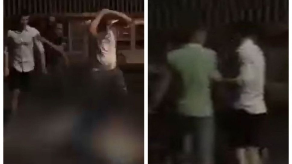 Un polițist și-a bătut prietenul până l-a lăsat inconștient în fața unui club. Imaginile, surprinse de un martor