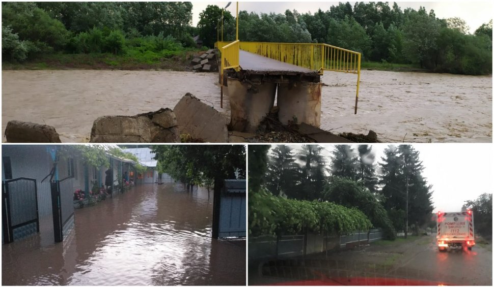 Furtunile au lovit puternic județul Neamț și în această noapte: Oameni evacuaţi, drumuri blocate, case fără curent electric