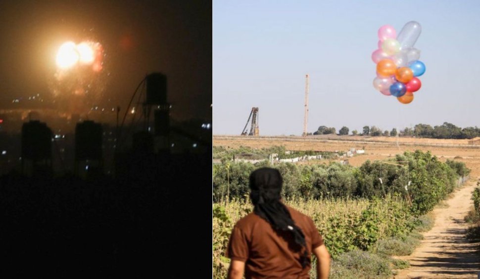 Aviația israeliană a bombardat Gaza după ce militanții Hamas au lansat baloane incendiare
