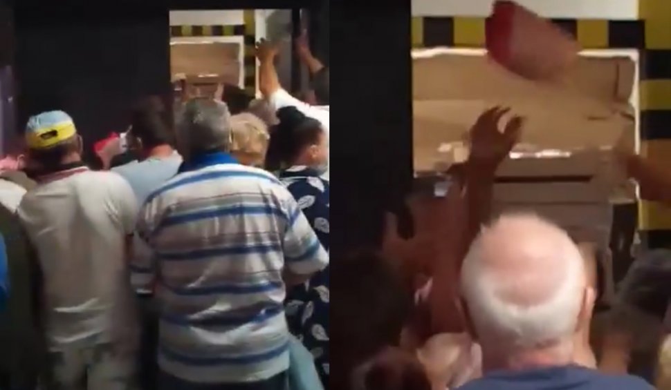 Bătaie între clienți, pe pui la rotisor, într-un hypermarket din Brăila. Angajații au început să arunce pachetele în mulțime