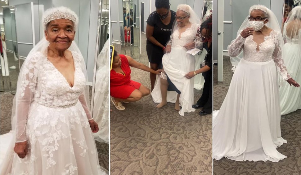 În rochie de mireasă la 94 de ani. O femeie din SUA și-a împlinit visul care i-a fost interzis în tinerețe