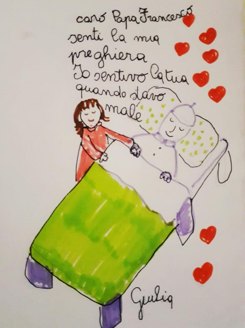 Mesaje emoționante pentru Papa Francisc de la copiii bolnavi de cancer, internați în același spital 715812