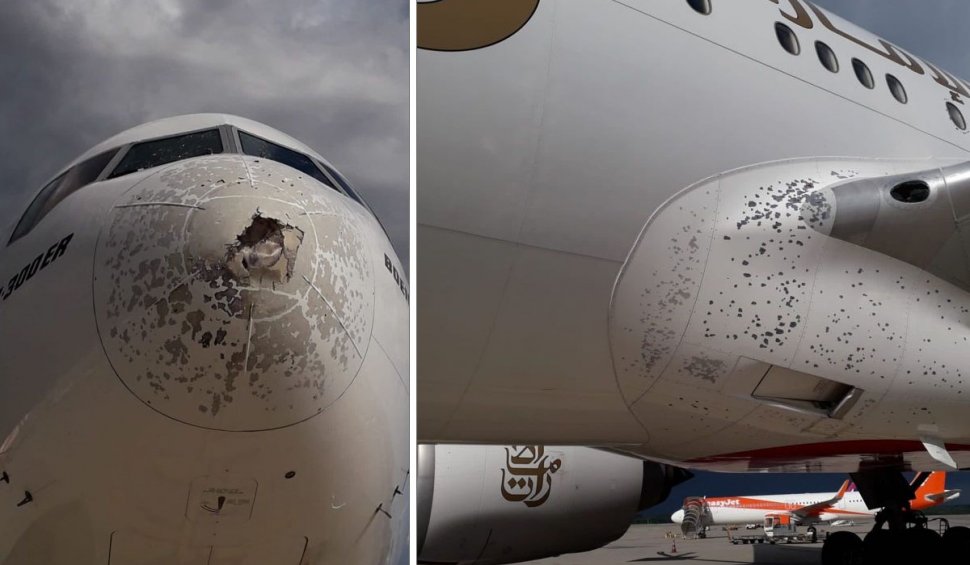 Cursă de coşmar pentru un Boeing 777 după ce a fost lovit de o furtună cu grindină