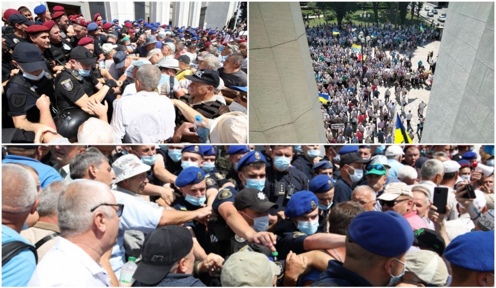 Circa o mie de foști polițiști au luat cu asalt parlamentul de la Kiev