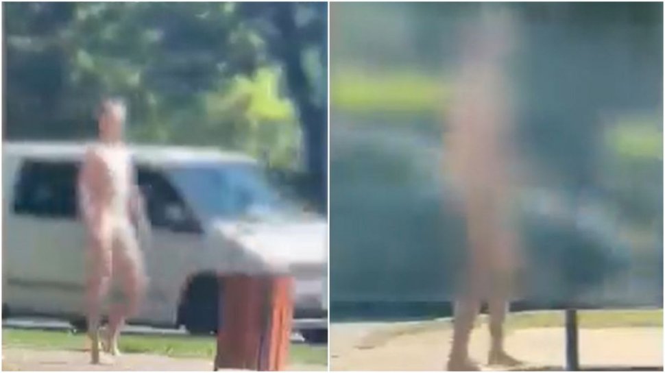 Bărbat filmat în timp ce se plimba gol pușcă, pe străzile din Iași, sub privirile curioase ale trecătorilor
