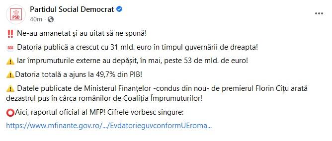 PSD, un nou atac dur la Guvernul Cîțu: Ne-au amanetat și au uitat să ne spună 717609