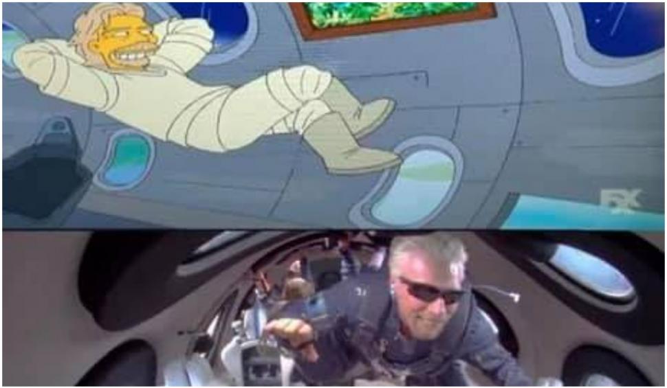 Cum a prezis „Familia Simpson”, în urmă cu 7 ani, că Richard Branson va merge în spațiu
