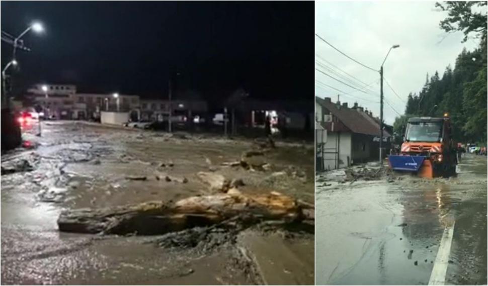 Viitură la Buşteni: cel mai circulat drum din ţară blocat, 50 de case şi un magazin, inundate 717658