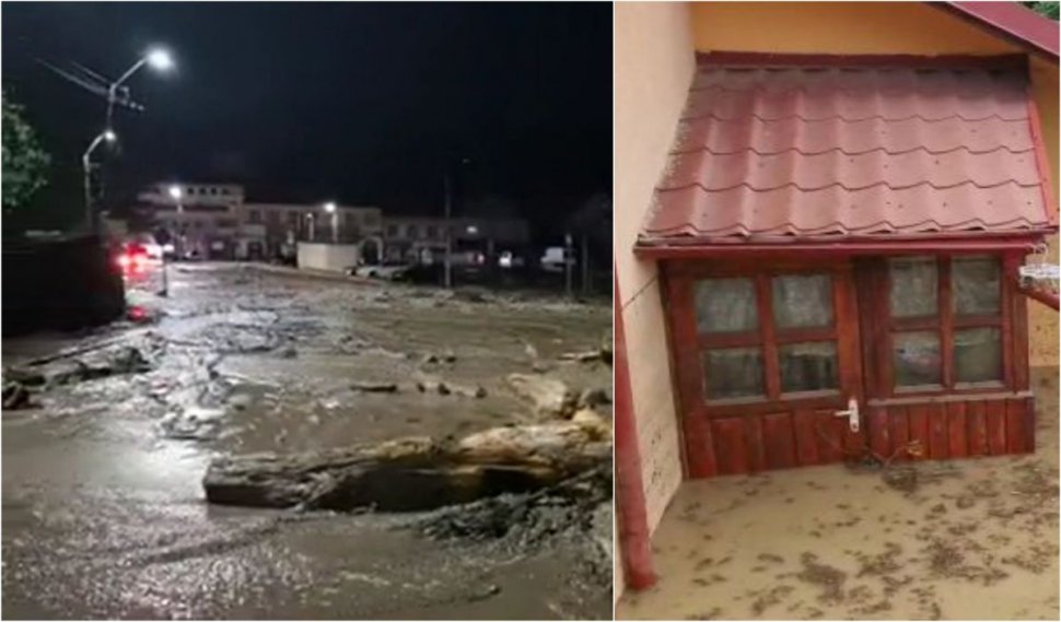 Viitură la Buşteni: cel mai circulat drum din ţară blocat, 50 de case şi un magazin, inundate