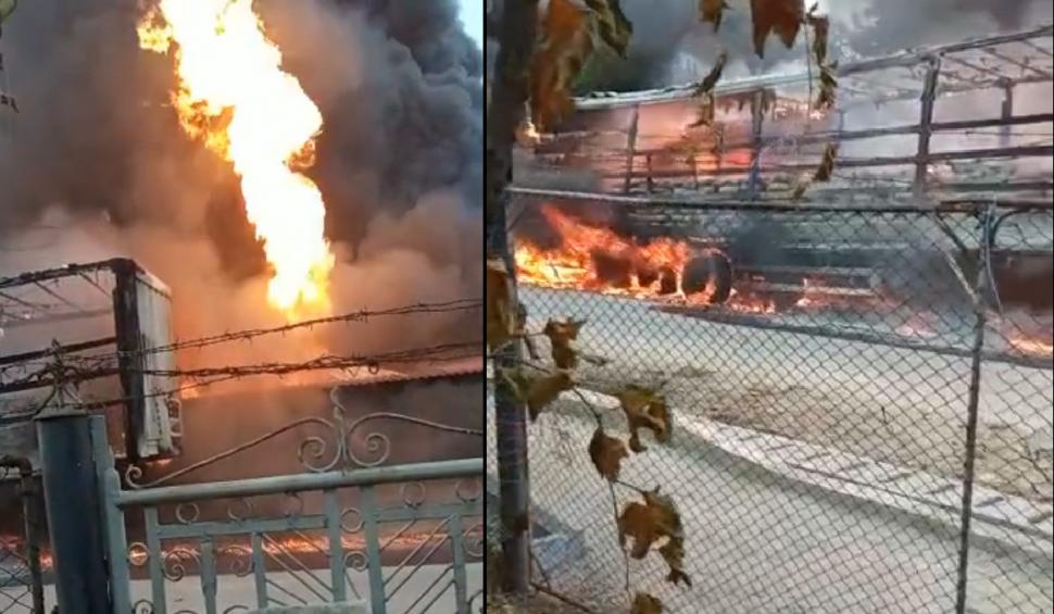 Incendiu la un centru de încărcare butelii din Fântânele, Prahova. Un tânăr de 17 ani a ajuns la spital cu arsuri pe 92% din corp  718492