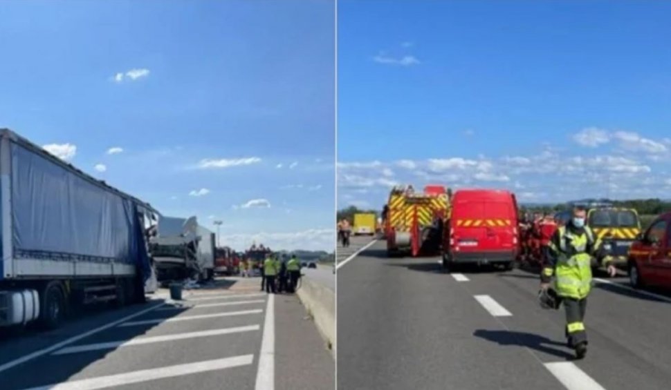 Un șofer român de TIR a murit într-un accident cumplit, în Franța. 40 de pompieri au intervenit