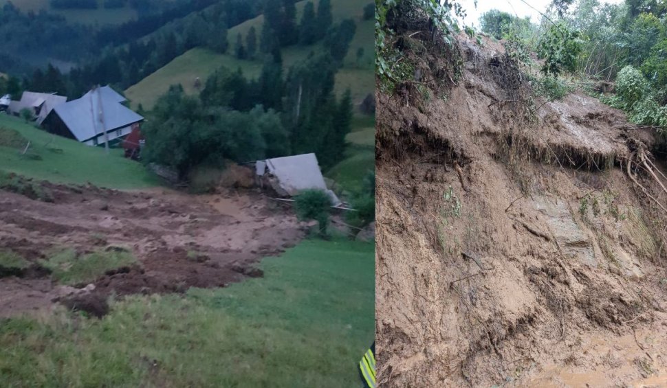 Alunecare de teren într-un sat din Brașov: Casele riscă să se prăbușească, zeci de animale au murit