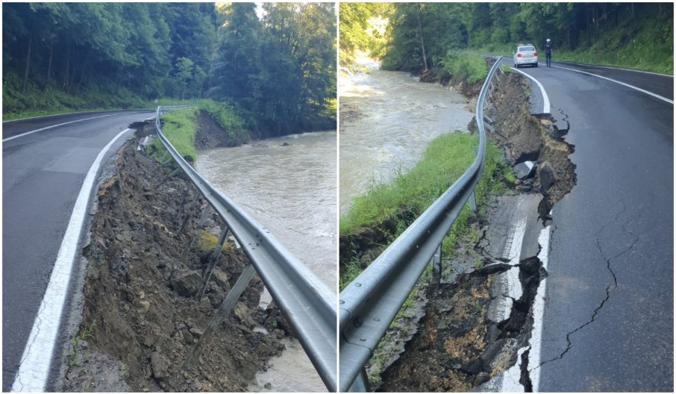 Alunecare de teren pe drumul ce leagă Brașovul de Ploiești. Circulația pe DN1A, afectată