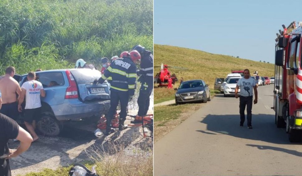 Mașină căzută în baraj, în urma unui accident într-o localitate din Iași: 3 victime, dintre care una este în comă