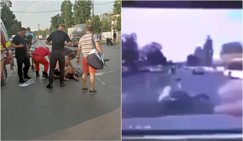 Imagini cu momentul în care băiatul de pe trotinetă este omorât de mașină, după o șicanare în București