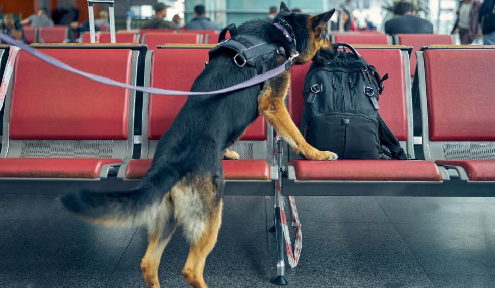 Un câine de miros de pe aeroportul din Sibiu a depistat un pasager vaccinat testat pozitiv cu COVID-19
