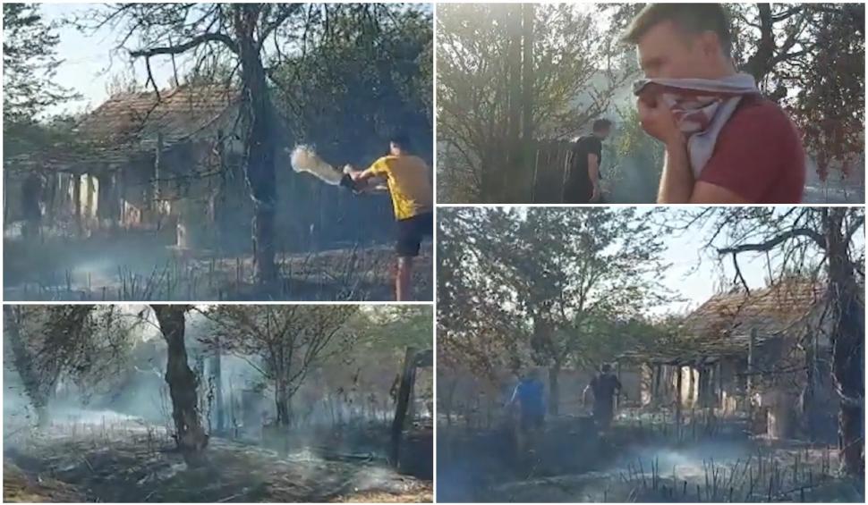 Zeci de case din satul Scăpău au fost făcute scrum într-un incendiu devastator în Mehedinţi 721131