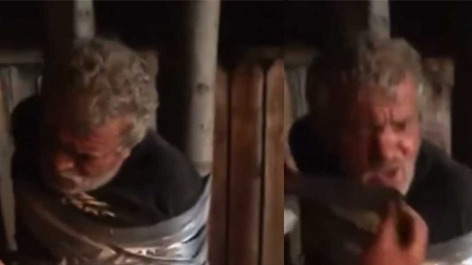 Bătrân filmat în timp ce era legat de un stâlp și umilit de mai mulți tineri, ore în șir, în Vaslui