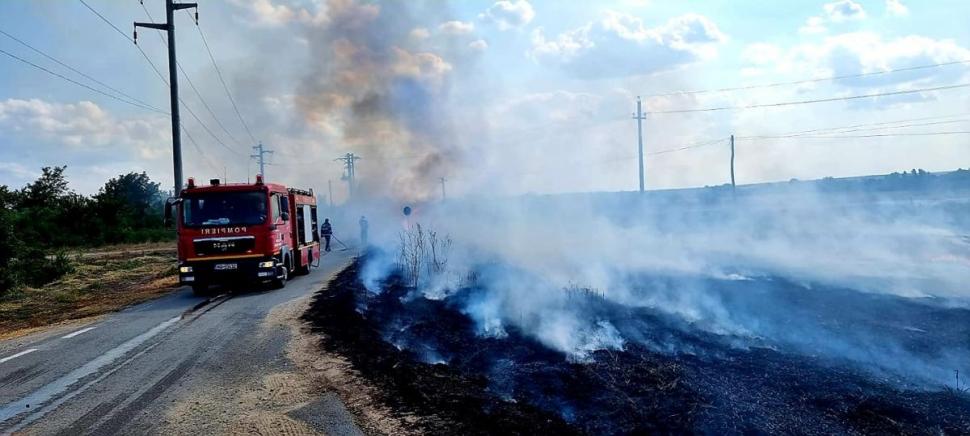 Aproximativ 3 hectare de vegetație uscată au ars în județul Giurgiu. Fumul dens a îngreunat circulaţia pe DN 61 721985