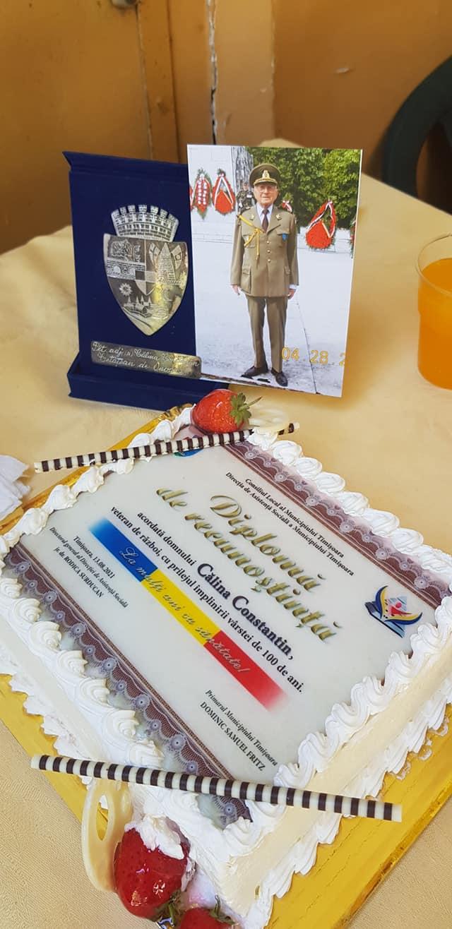 Constantin Călina, singurul veteran în viaţă al Regimentului 6 Artilerie Grea, a împlinit 100 de ani și a primit un cadou surpriză 721979