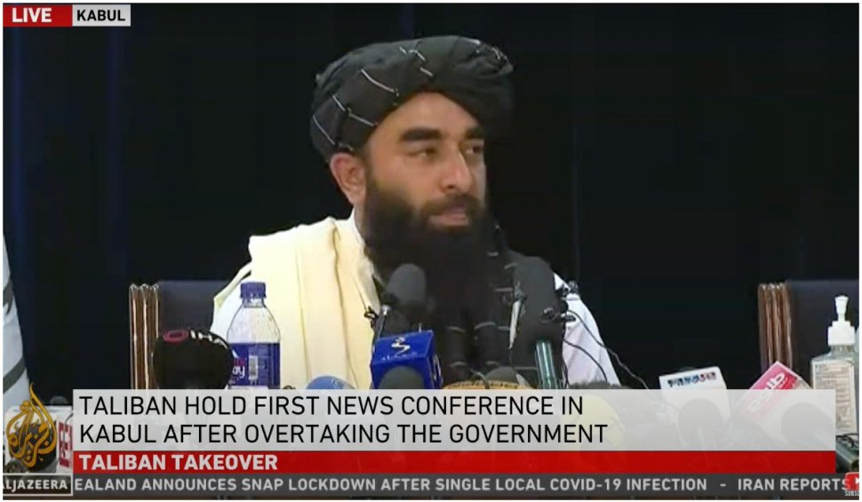 Prima conferință de presă a talibanilor: ”Vrem pace, nu răzbunare”