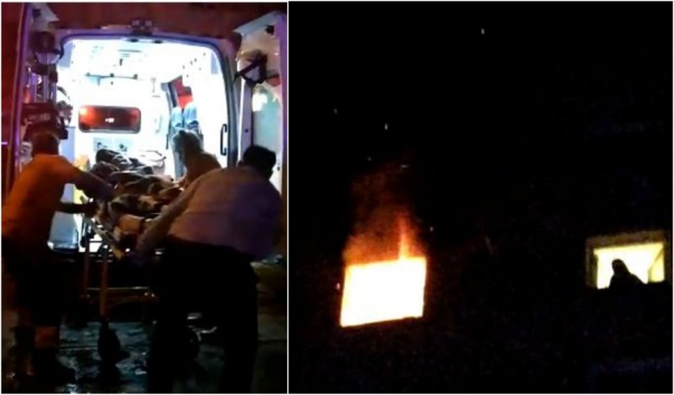 Incendiu puternic într-un bloc din Reşiţa: cinci oameni intoxiaţi cu fum, internaţi