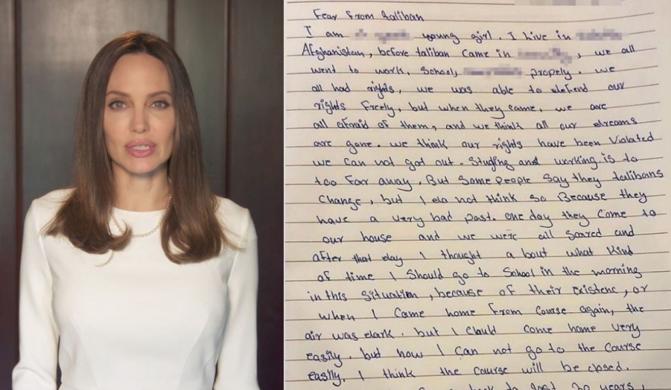 Angelina Jolie a postat o scrisoare emoționantă primită de la o adolescentă din Afganistan