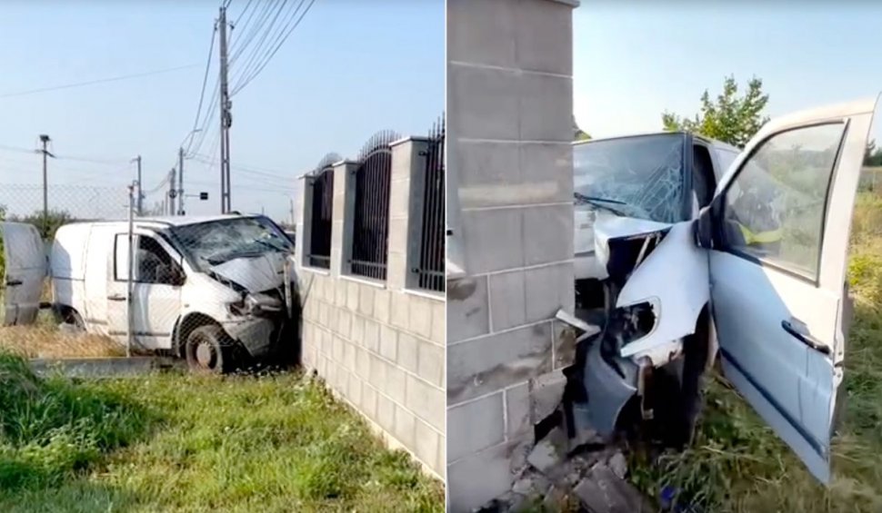 Un bărbat a murit pe loc, după ce i s-a făcut rău la volan și a intrat cu duba într-un stâlp, în Argeș