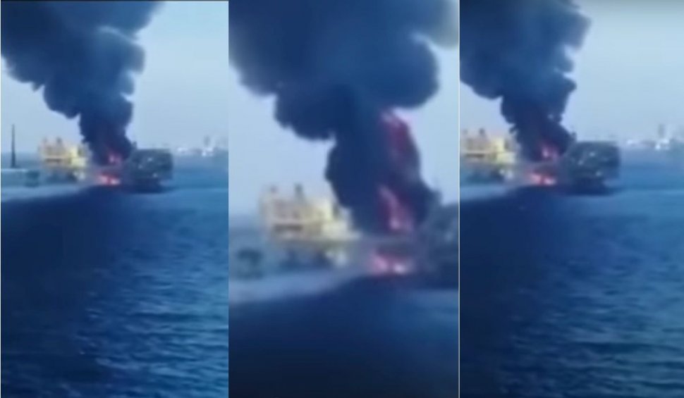 Incendiu pe platforma petrolieră a companiei care a provocat "Ochiul de foc" în Oceanul Atlantic. Cel puțin 5 oameni au murit