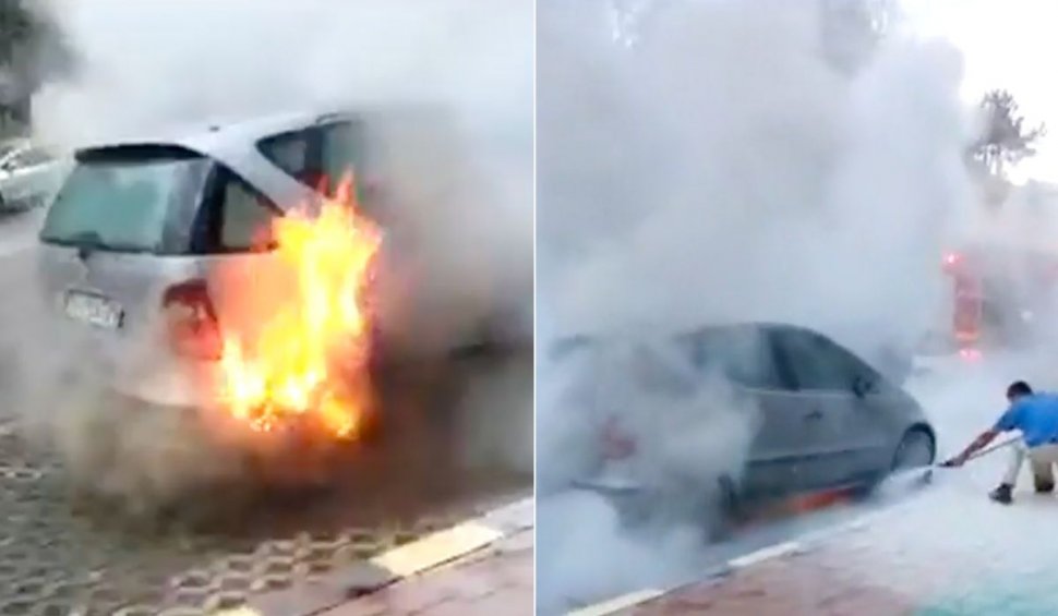 Un student a dat foc la patru mașini, după ce un ieșean l-a privit în ochi