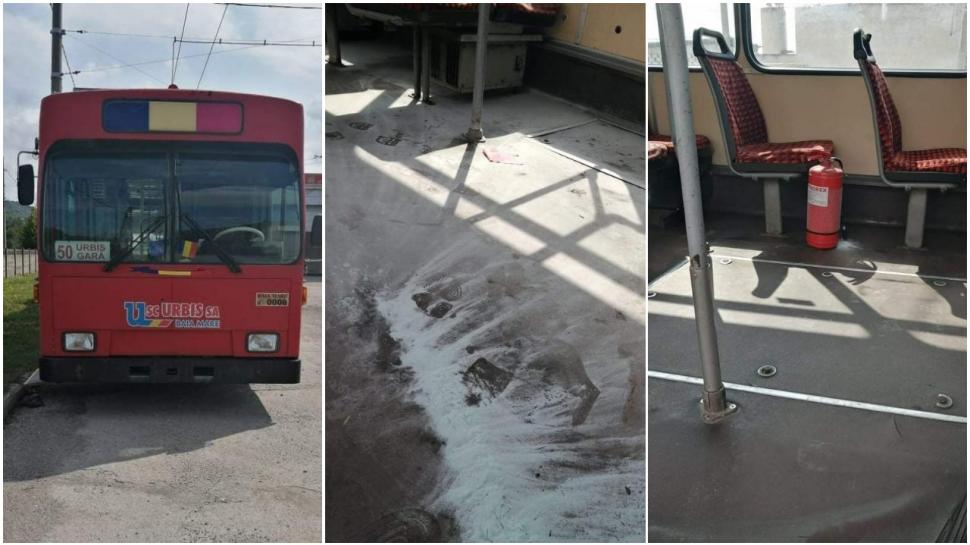 Şofer de autobuz, rănit în explozia unui recipient de dezinfectant