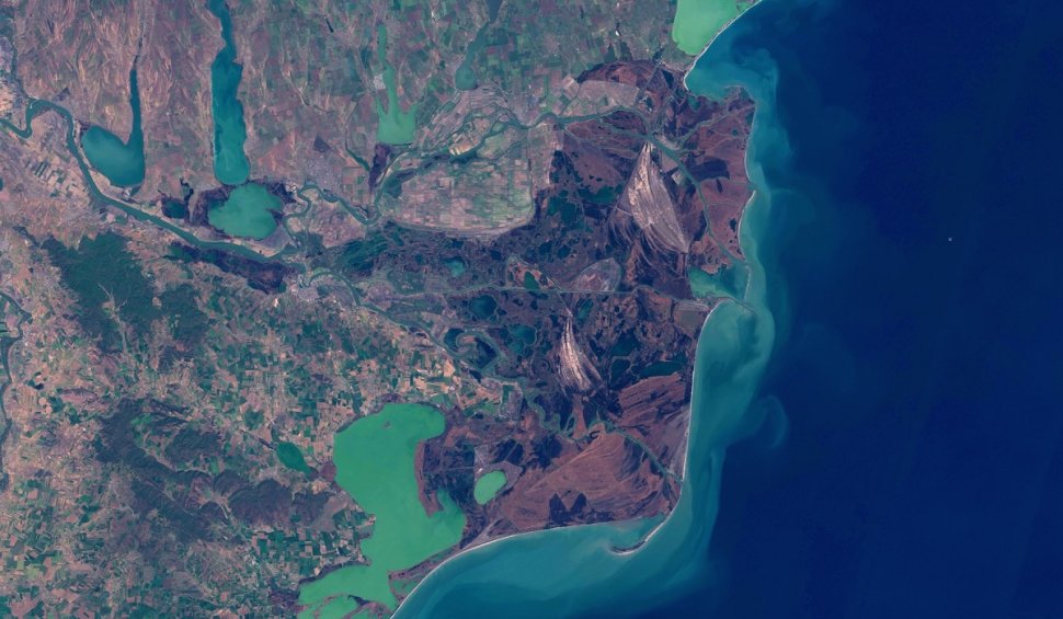 Delta Dunării, fotografiată din satelitul Sentinel-2. Comisia Europeană a publicat imaginea