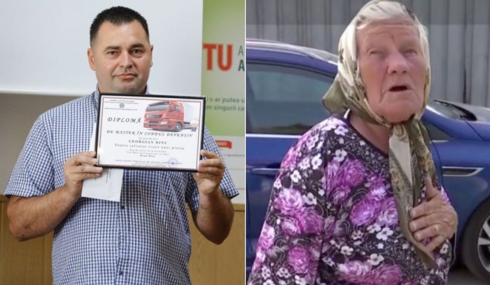 Şoferul de TIR, care a salvat viaţa unei bătrâne de 90 de ani, a primit o diplomă din partea Poliţiei