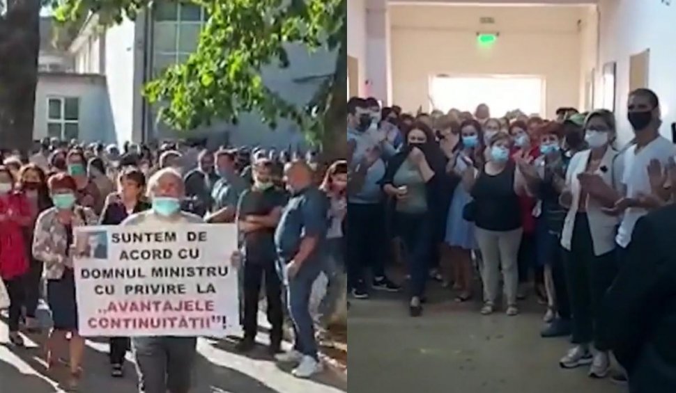 Protest la o școală din județul Gorj: Părinții și profesorii contestă schimbarea directorului