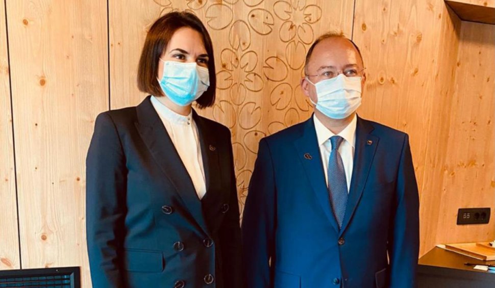 Bogdan Aurescu s-a întâlnit cu lidera opoziției bieloruse, Svetlana Tihanovskaia