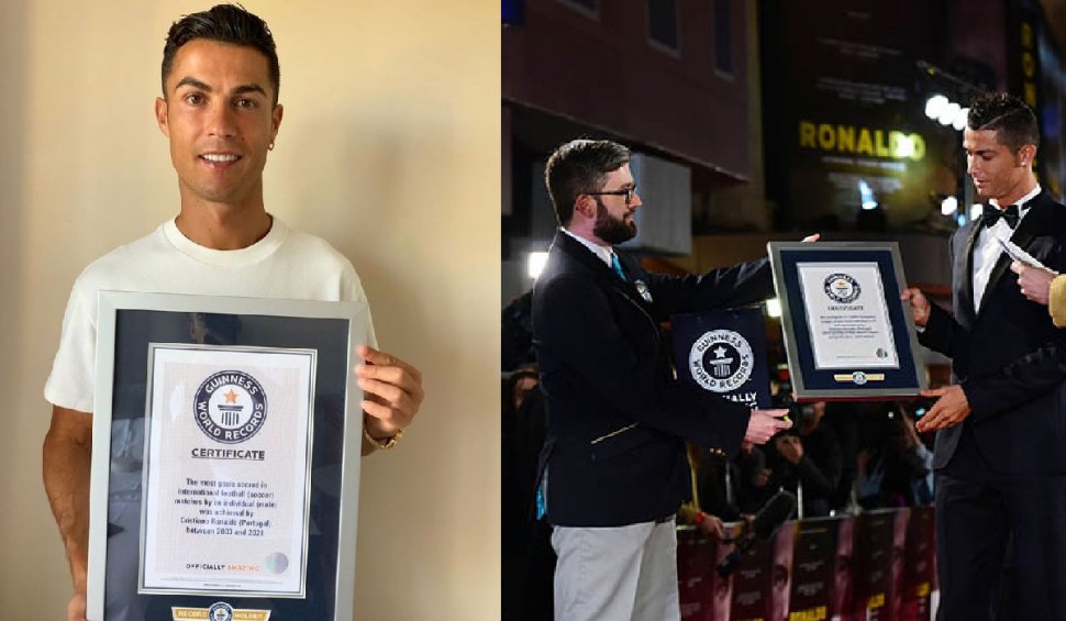 Cristiano Ronaldo, recunoscut de Guinness World Records drept cel mai bun marcator din toate timpurile la o echipă națională