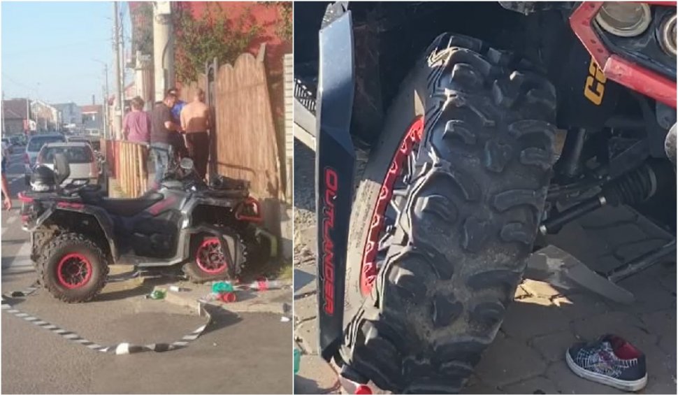 O femeie şi un copil au fost loviţi de un ATV pe o trecere de pietoni din Arad. Şoferul a fugit de la locul accidentului