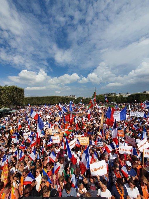 Furie anti-vaccin în Franța. Protestatarii au forțat intrarea în centrul comercial Chatelet din Paris 725313