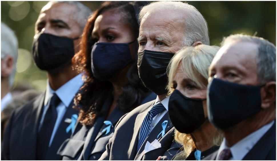 Moment de reculegere în New York, la 20 de ani de la atacurile teroriste din 11 septembrie. Joe Biden este alături de Barack Obama și Bill Clinton 726383