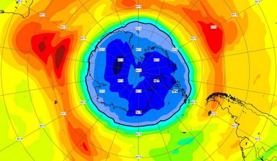 Gaura din stratul de ozon de deasupra Polului Sud este acum mai mare decât Antarctica