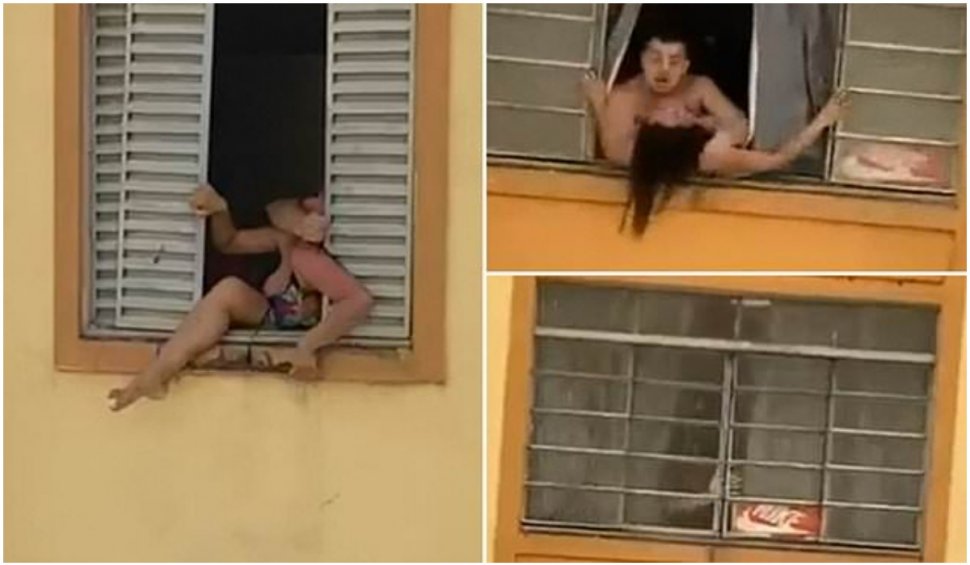 O femeie însărcinată încearcă să sară pe geam de teama soțului abuziv în Brazilia