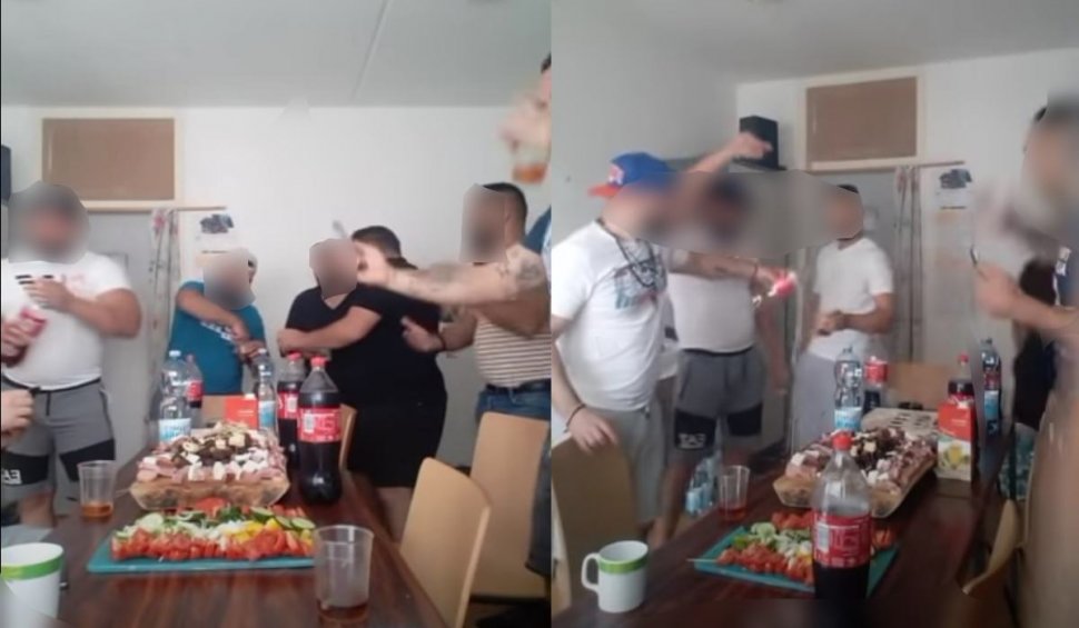 Deținuți români în Viena, petrecere cu manele, mâncare și băutură